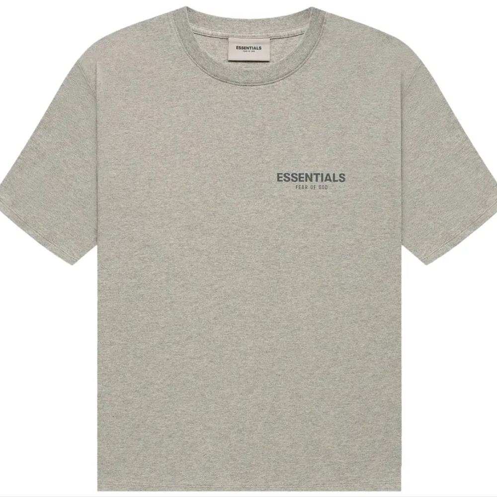 FOG Essentials FW21 Chest Reflective Logo Heather Oatmeal Tee